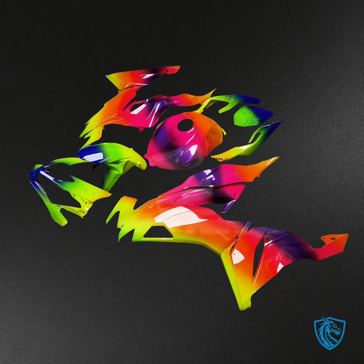 Kawasaki ZX6R (2019-2023) Gloss Rainbow - Replacement Motorcycle Fairings Kit
