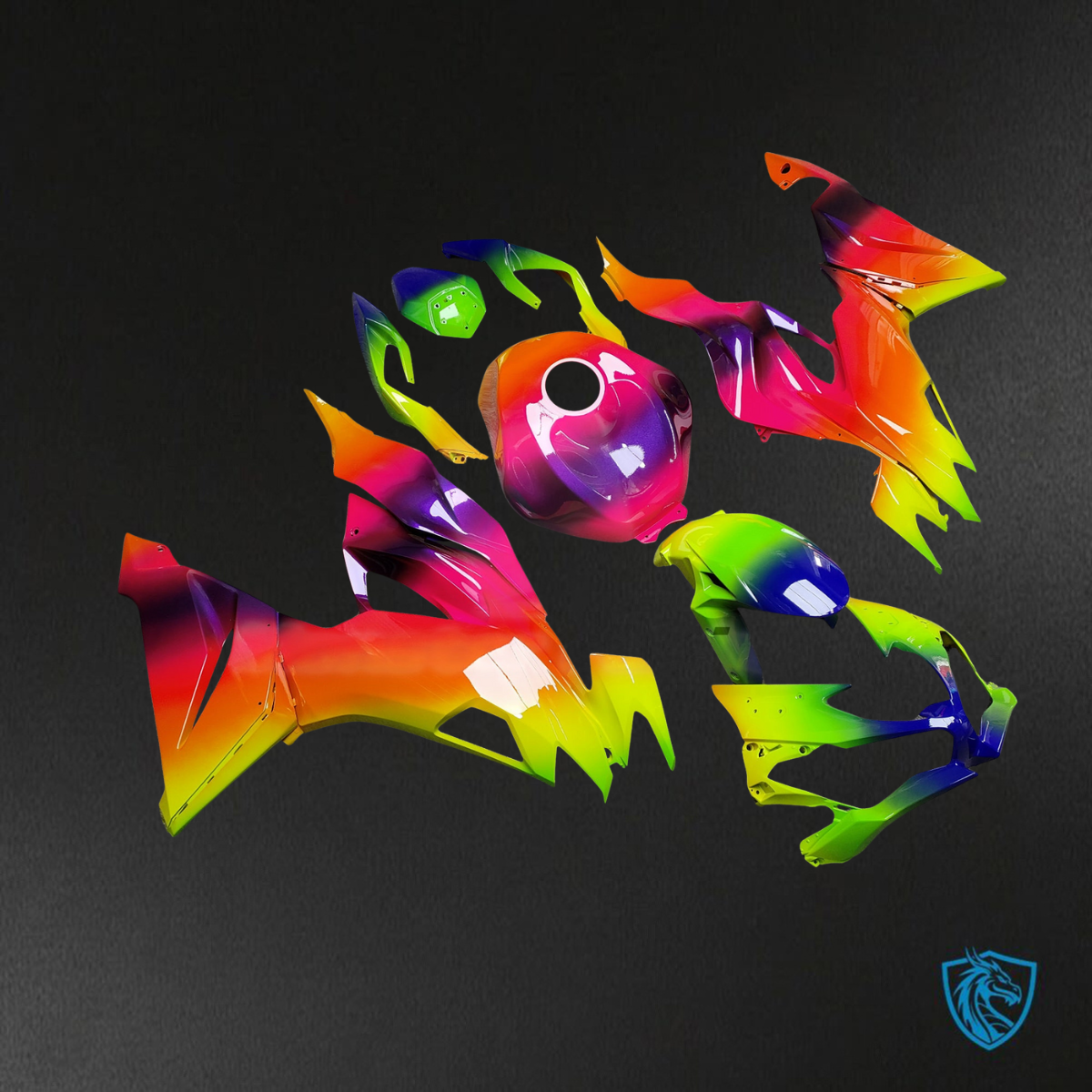 Kawasaki ZX6R (2019-2023) Gloss Rainbow - Replacement Motorcycle Fairings Kit