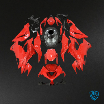 Kawasaki ZX6R (2019-2023) Gloss Red & Black Fairing Kit - Aftermarket ABS Bodywork
