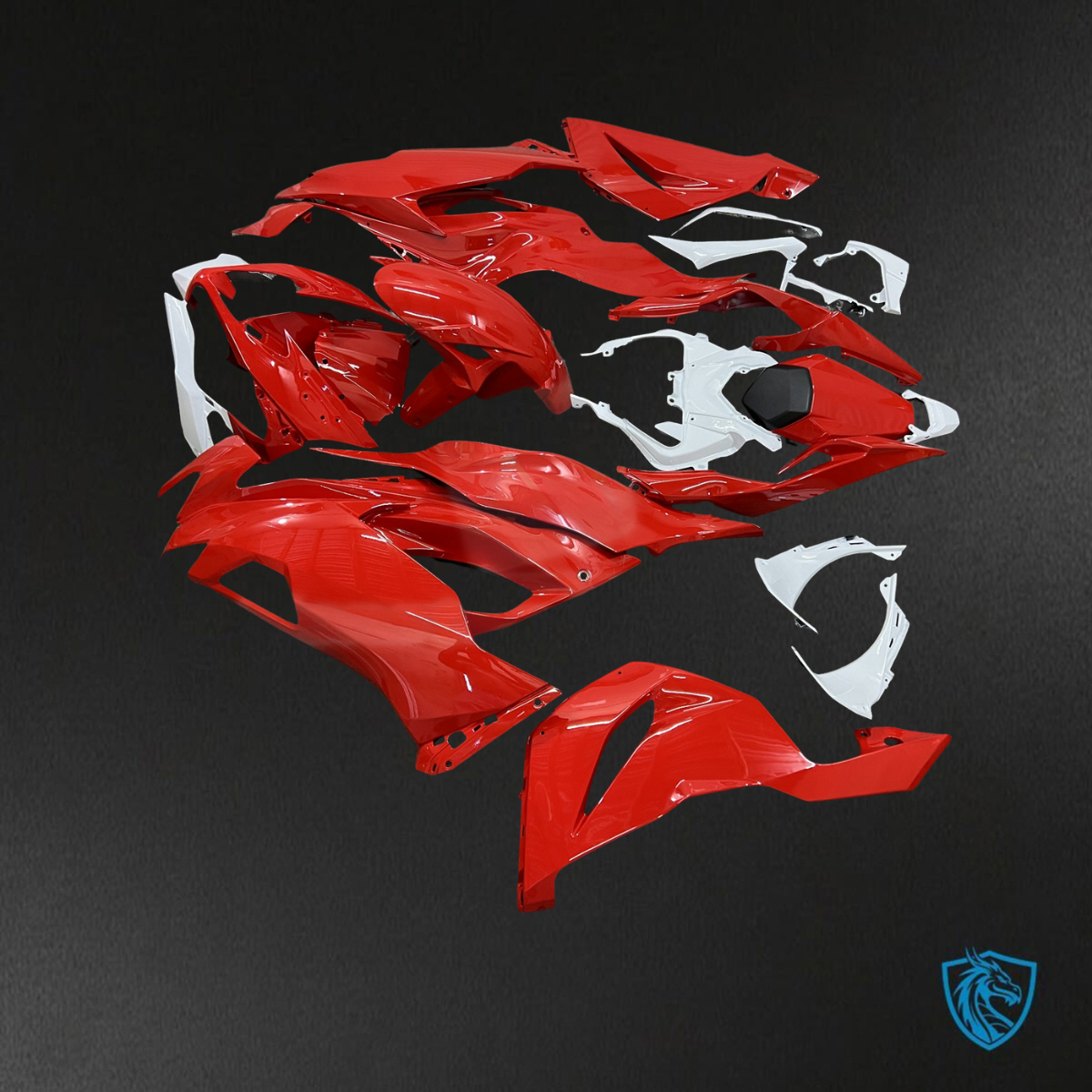 Kawasaki ZX6R (2019-2023) Gloss Red & White - Replacement Motorcycle Fairings Kit