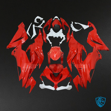 Kawasaki ZX6R (2019-2023) Gloss Red & White - Custom ABS Fairing Kit