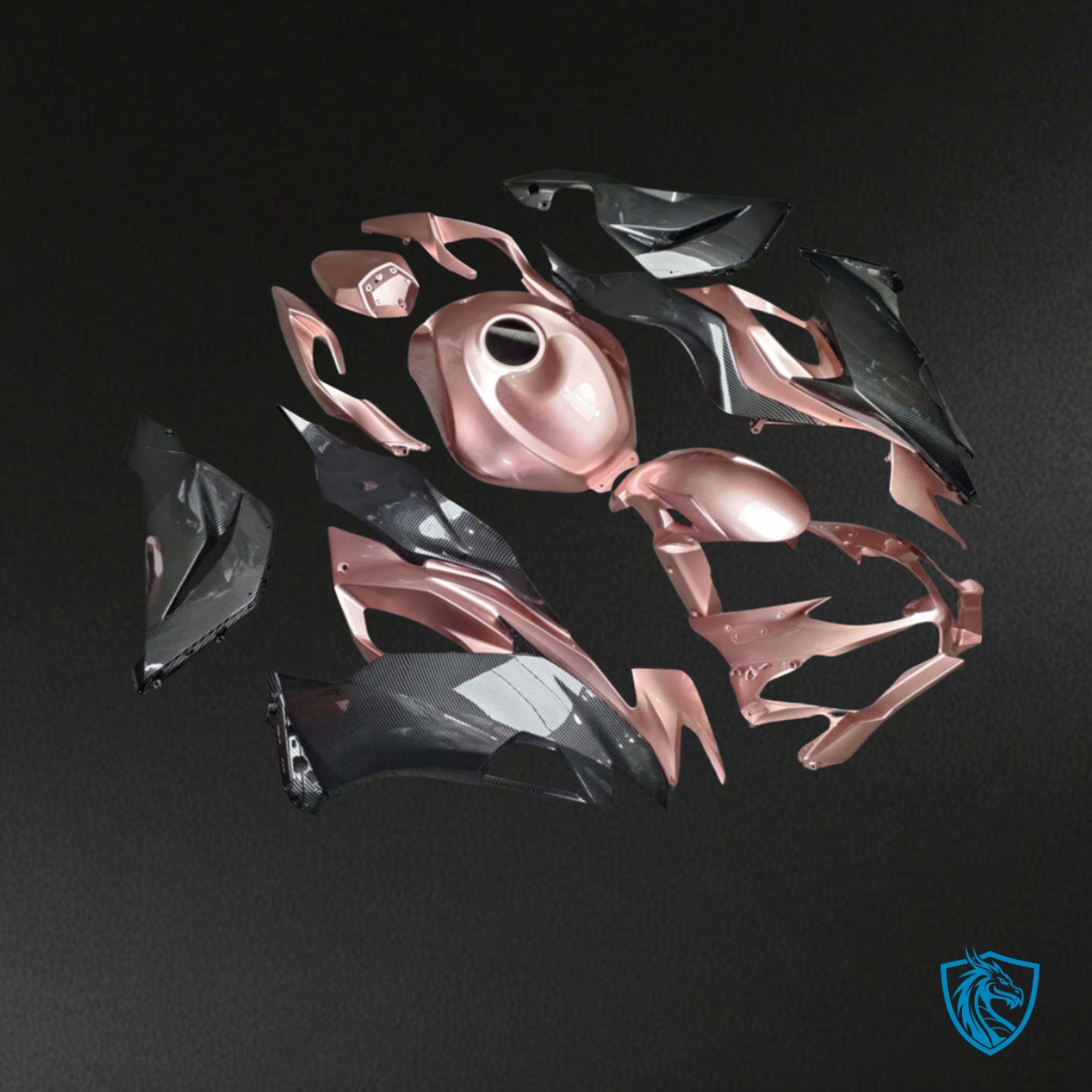 Kawasaki ZX6R (2019-2023) Gloss Pink & Black - MERGEment Motorcycle Fairings Kit