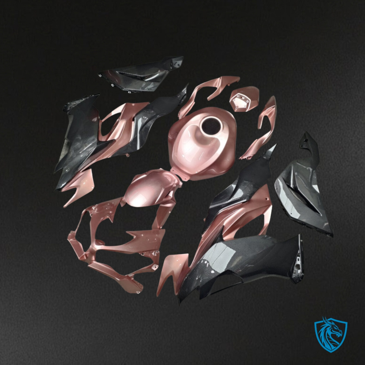 Kawasaki ZX6R (2019-2023) Gloss Pink & Black - MERGEment Motorcycle Fairings Kit