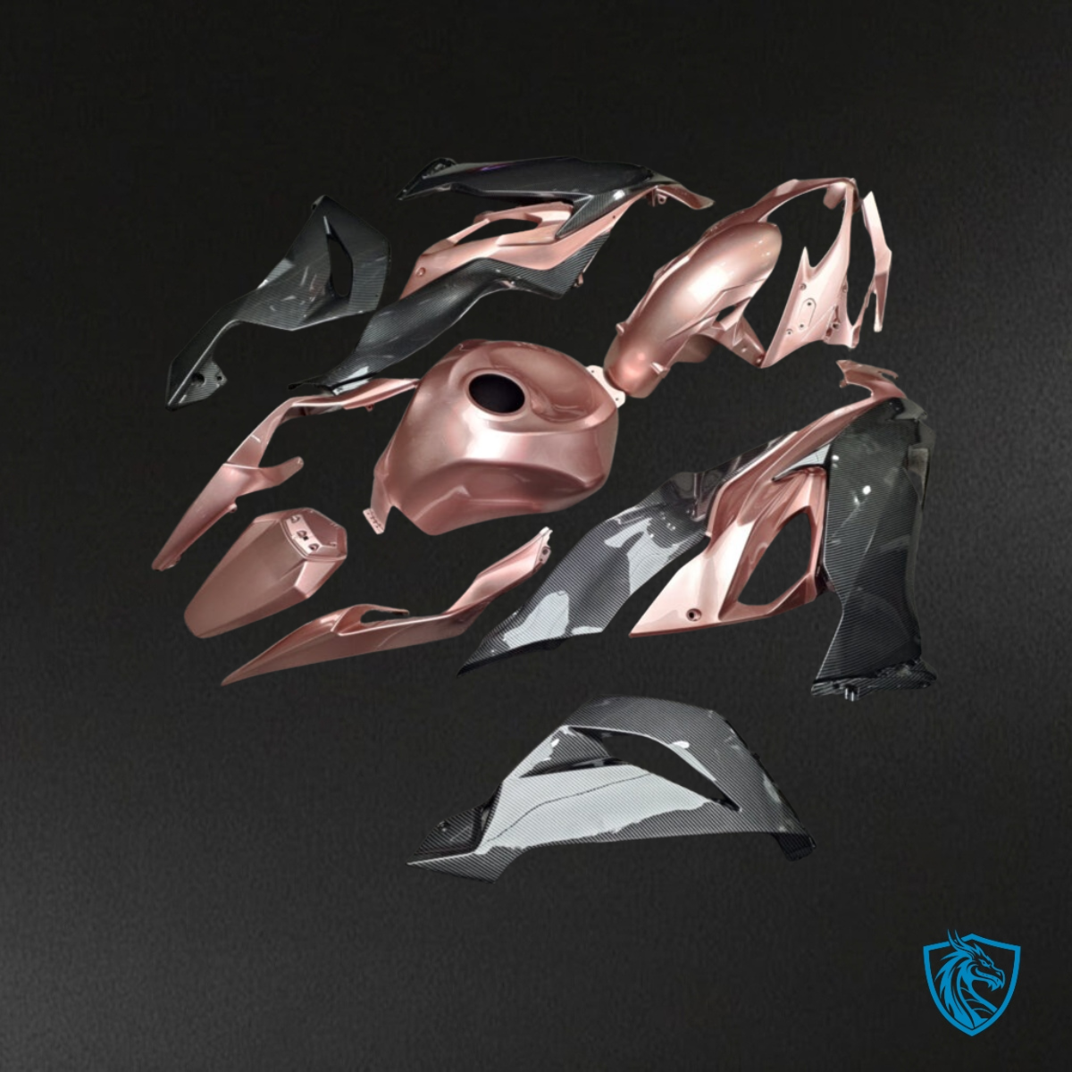 Kawasaki ZX6R (2019-2023) Gloss Pink & Black - MERGEment Motorcycle Fairings Kit