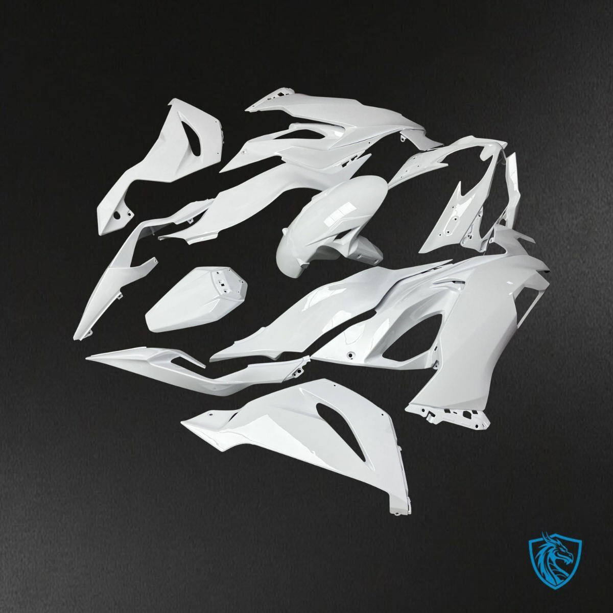 Kawasaki ZX6R (2019-2023) Gloss White Fairings Kit - Aftermarket ABS Bodywork