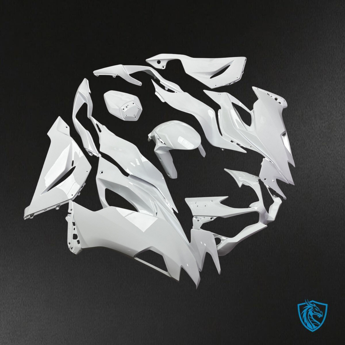 Kawasaki ZX6R (2019-2023) Gloss White Fairings Kit - Aftermarket ABS Bodywork