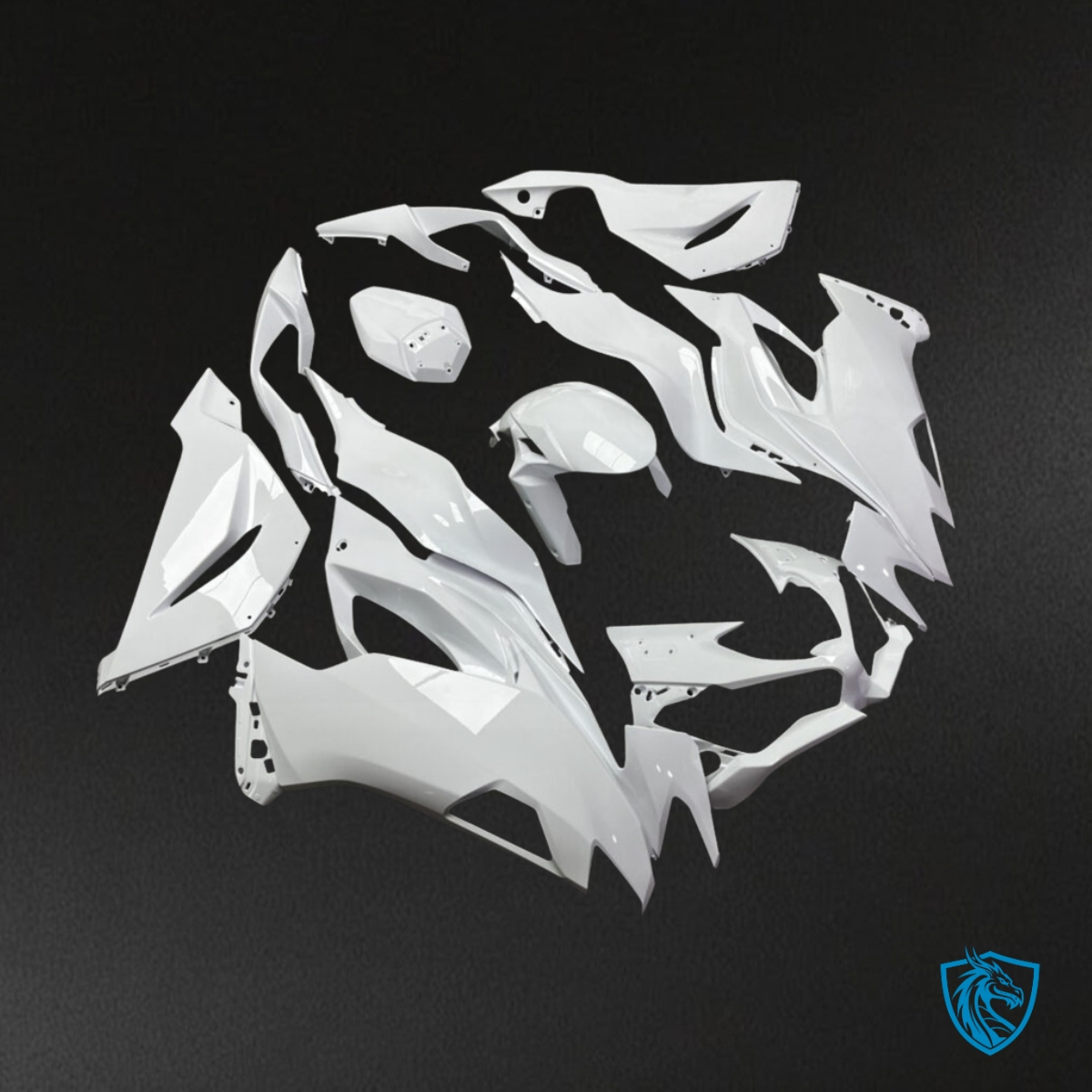 Kawasaki ZX6R (2019-2023) Gloss White - MERGEment Motorcycle Fairings Kit