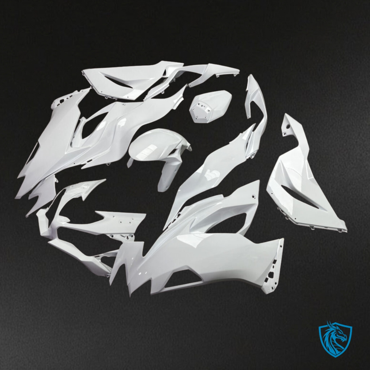 Kawasaki ZX6R (2019-2023) Gloss White - MERGEment Motorcycle Fairings Kit