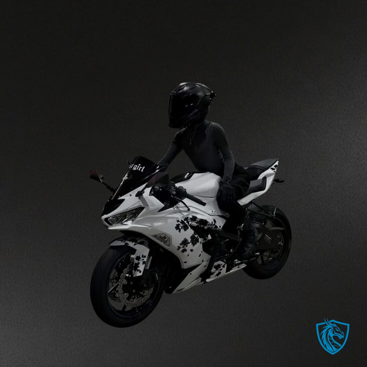 Kawasaki ZX6R (2019-2023) Gloss White & Black Carbon Fiber - Custom ABS Fairing Kit