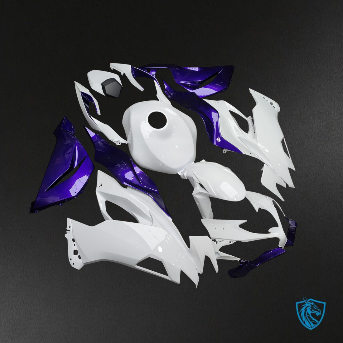 Kawasaki ZX6R (2019-2023) Gloss White & Purple - Replacement Motorcycle Fairings Kit