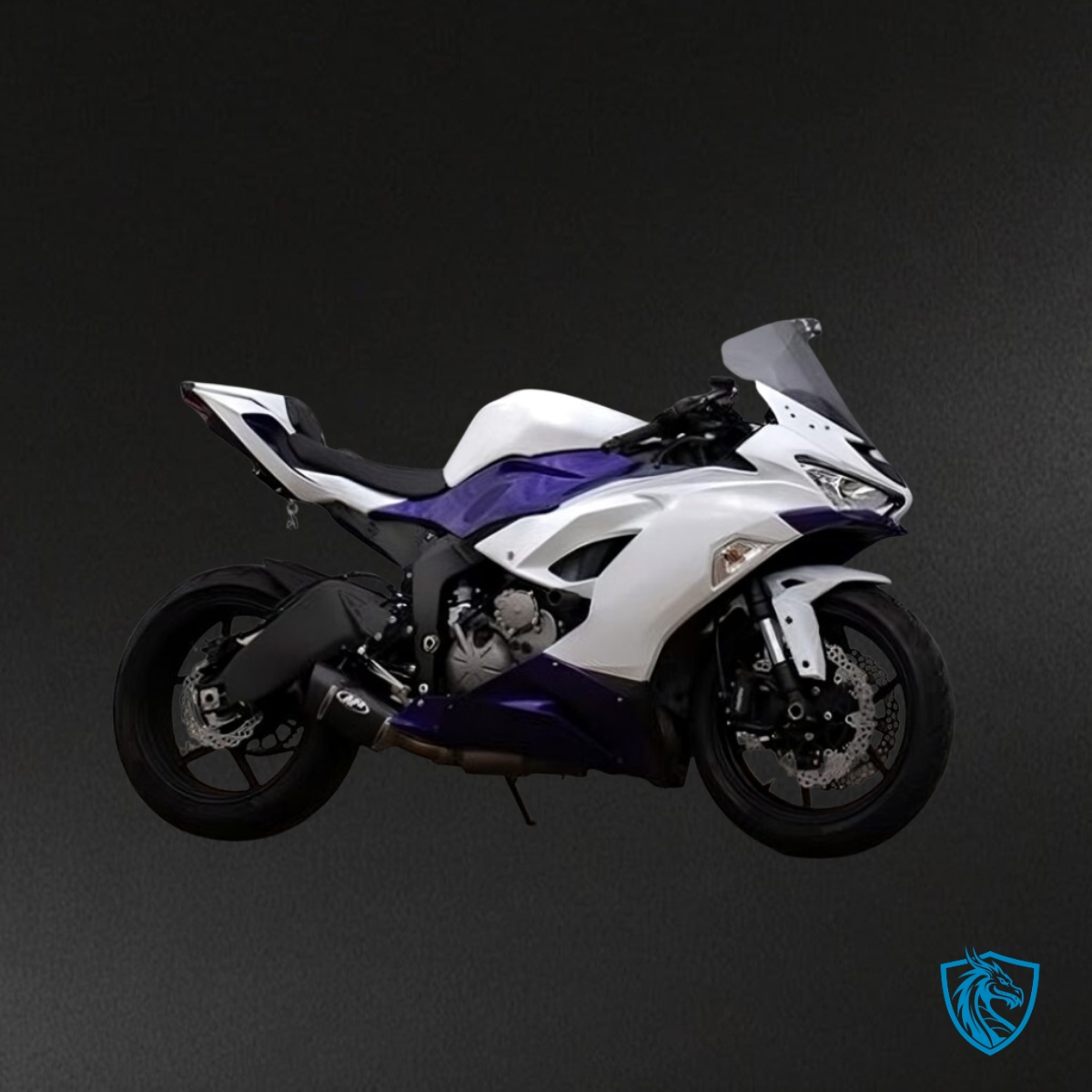 Kawasaki ZX6R (2019-2023) Gloss White & Purple ABS Fairing Kit | ABS Bodywork