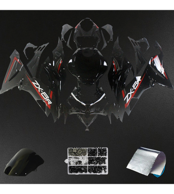 Kawasaki ZX6R (2019-2023) Glossy Red & Black - Fairing Kit