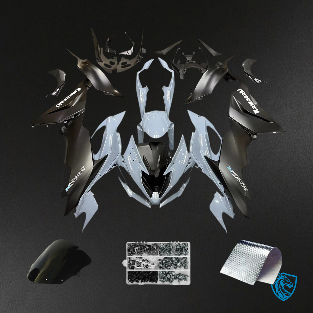 Kawasaki ZX6R (2019-2023) Gray & Black - Fairing Kit