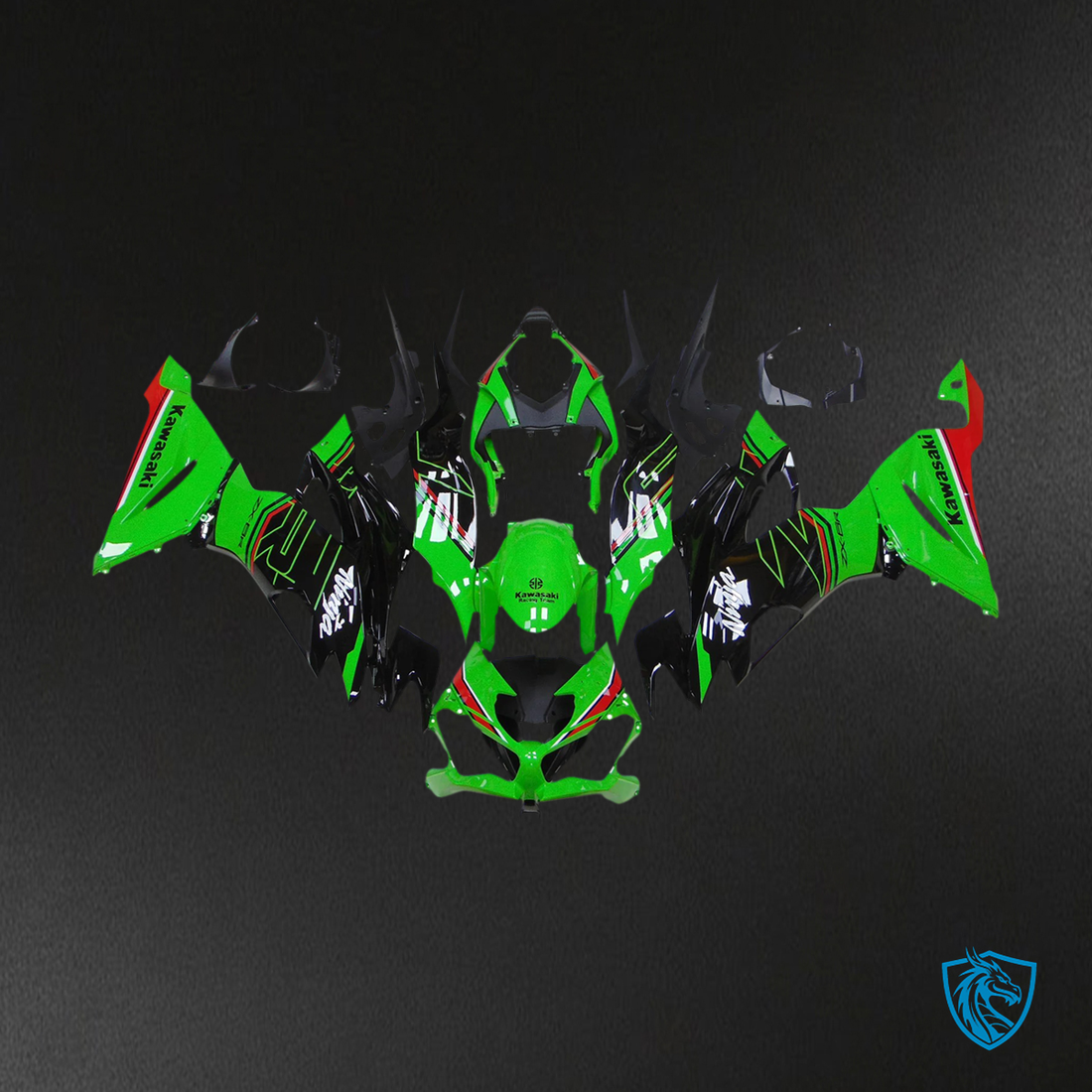 Kawasaki ZX6R (2019-2023) Green & Black - Fairing Kit