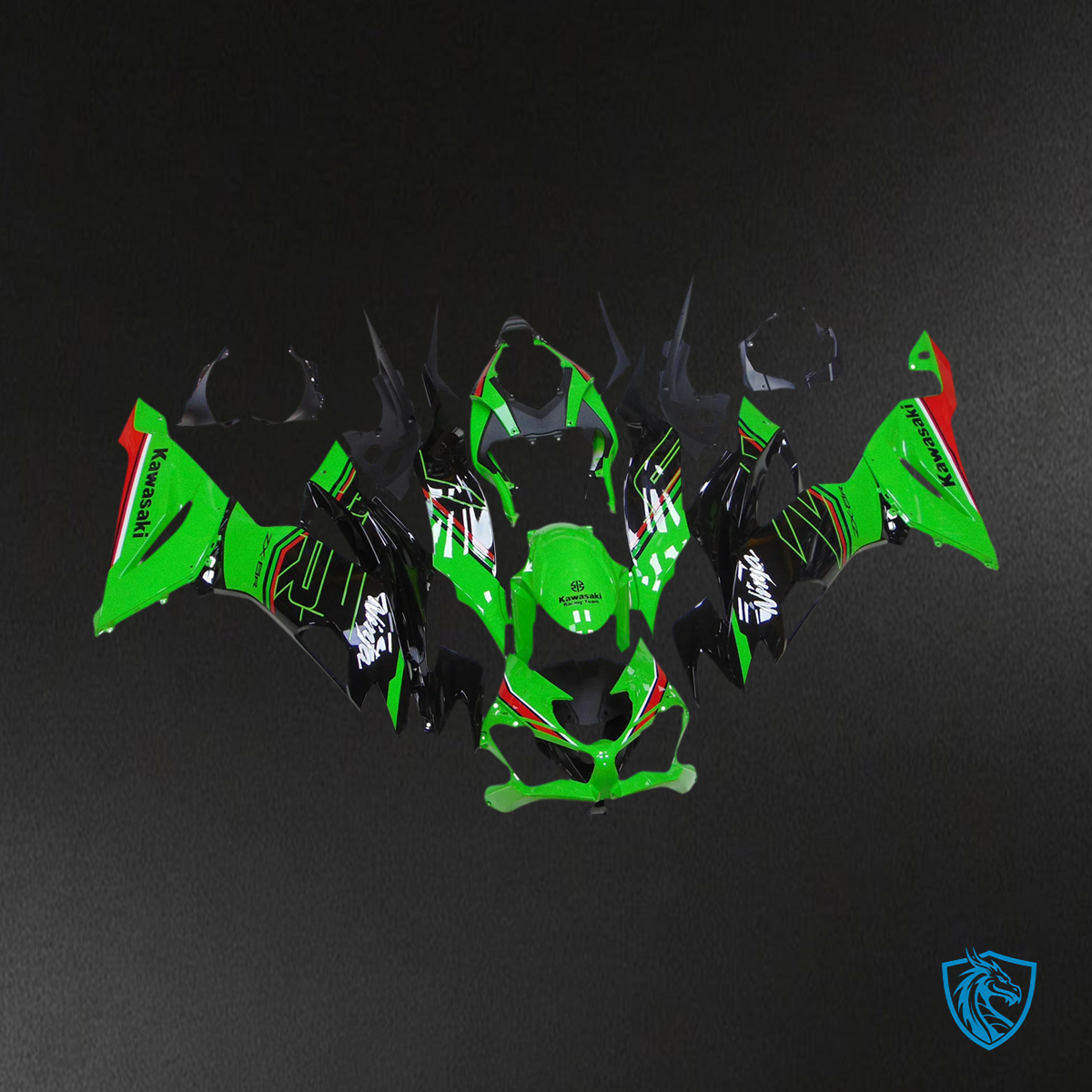 Kawasaki ZX6R (2019-2023) Green & Black - Fairing Kit
