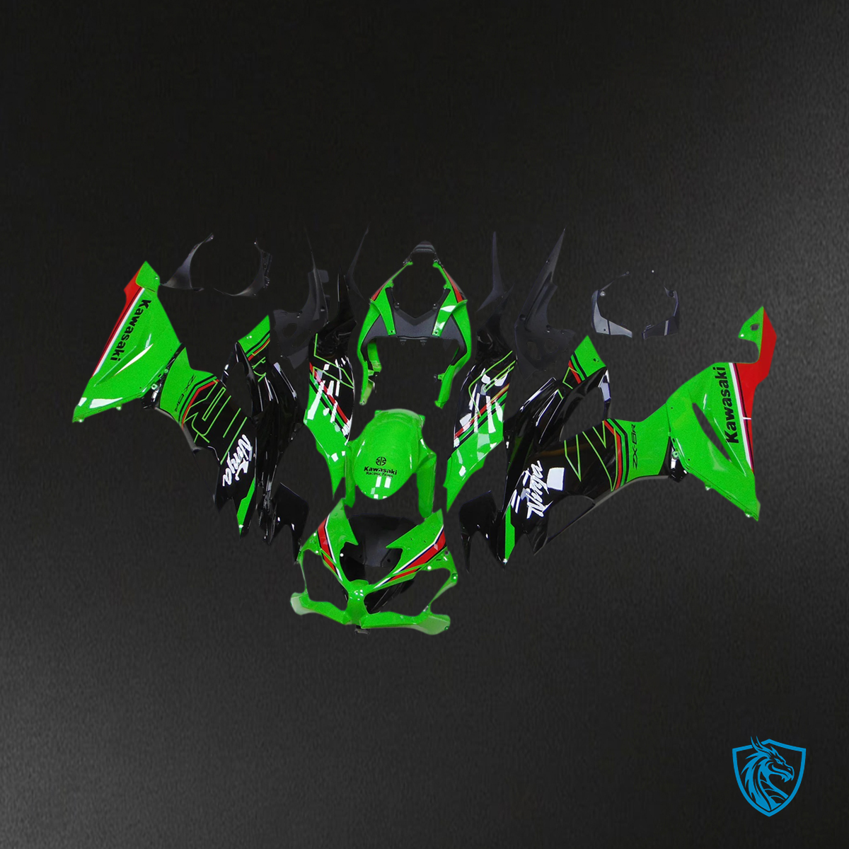 Kawasaki ZX6R (2019-2023) Green & Black - Fairing Kit