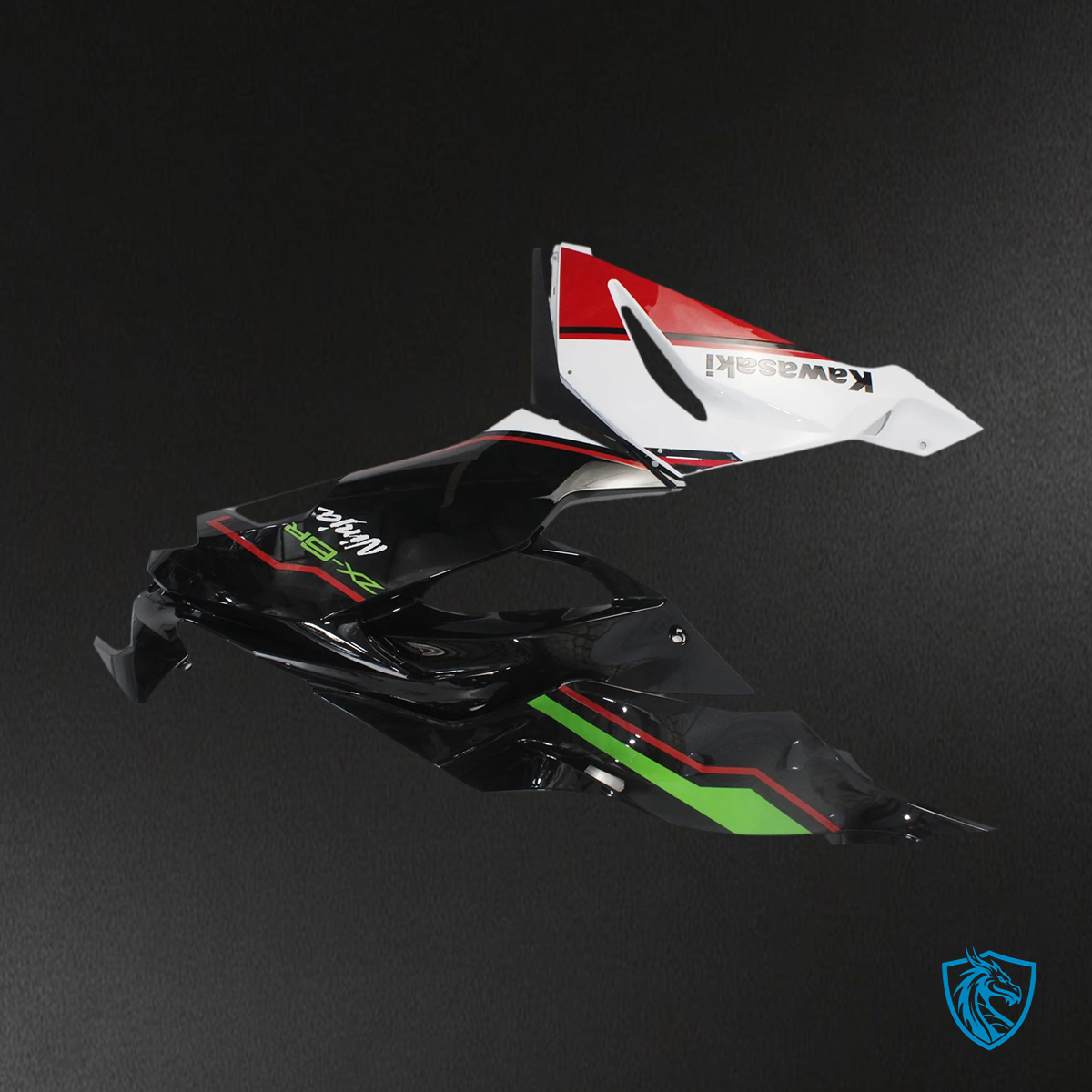 Kawasaki ZX6R (2019-2023) Green, Black & White - Fairing Kit