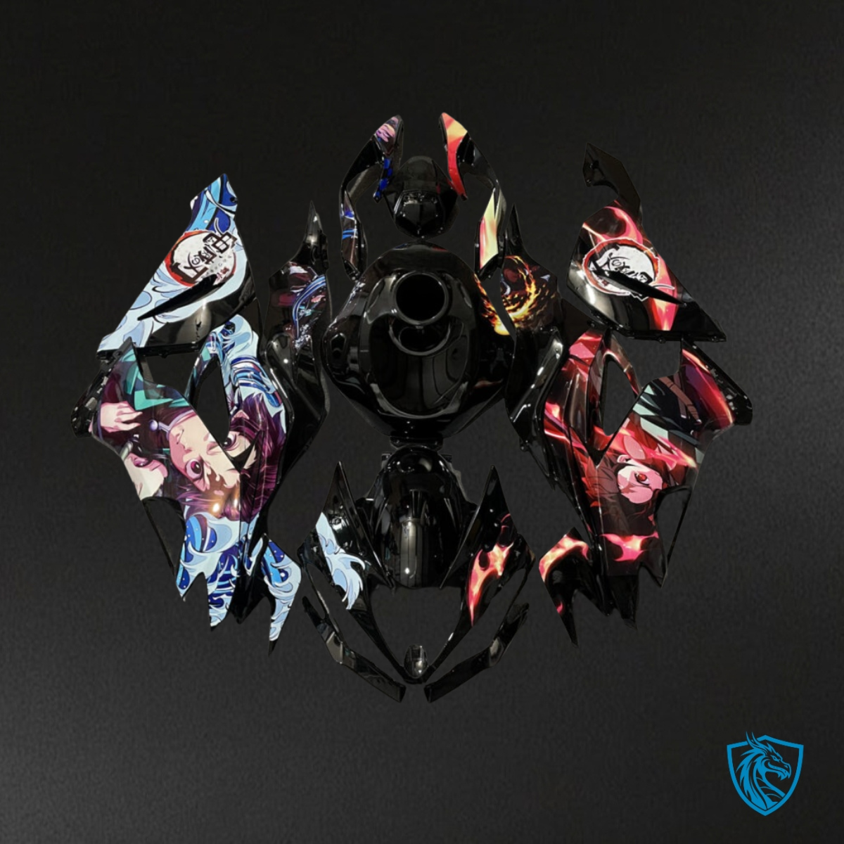 Kawasaki ZX6R (2019-2023) Multicolor Demon Slayer Fairing Kit - Aftermarket ABS Bodywork