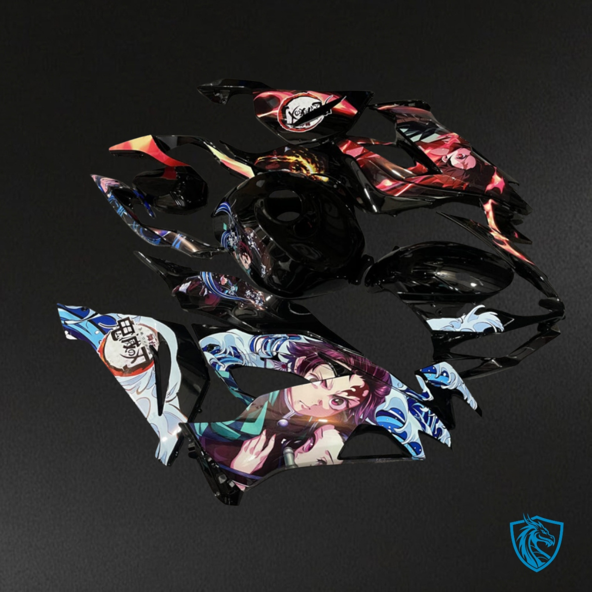 Kawasaki ZX6R (2019-2023) Multicolor Demon Slayer Fairing Kit - Aftermarket ABS Bodywork