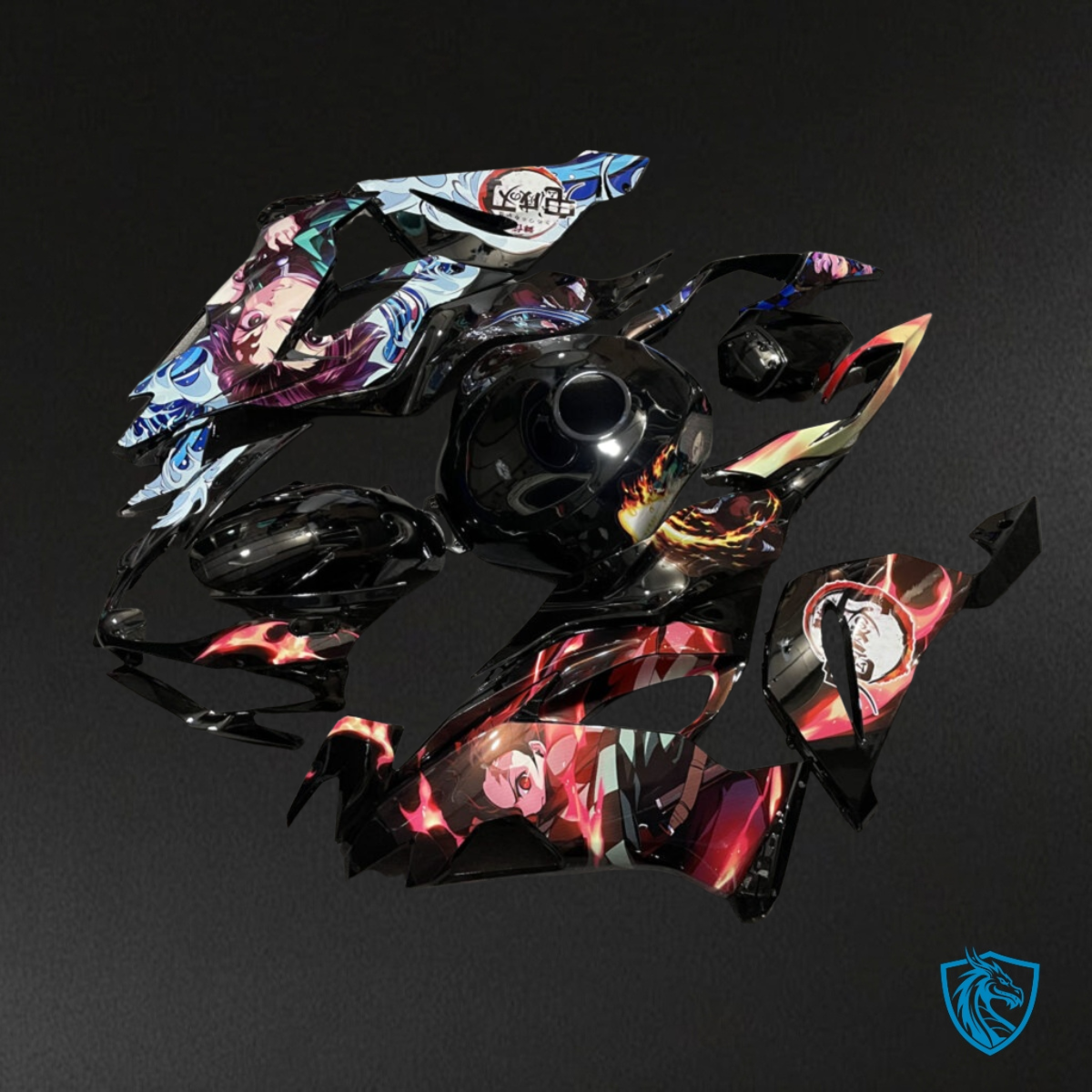 Kawasaki ZX6R (2019-2023) Multicolor Demon Slayer Fairing Kit - Aftermarket ABS Bodywork