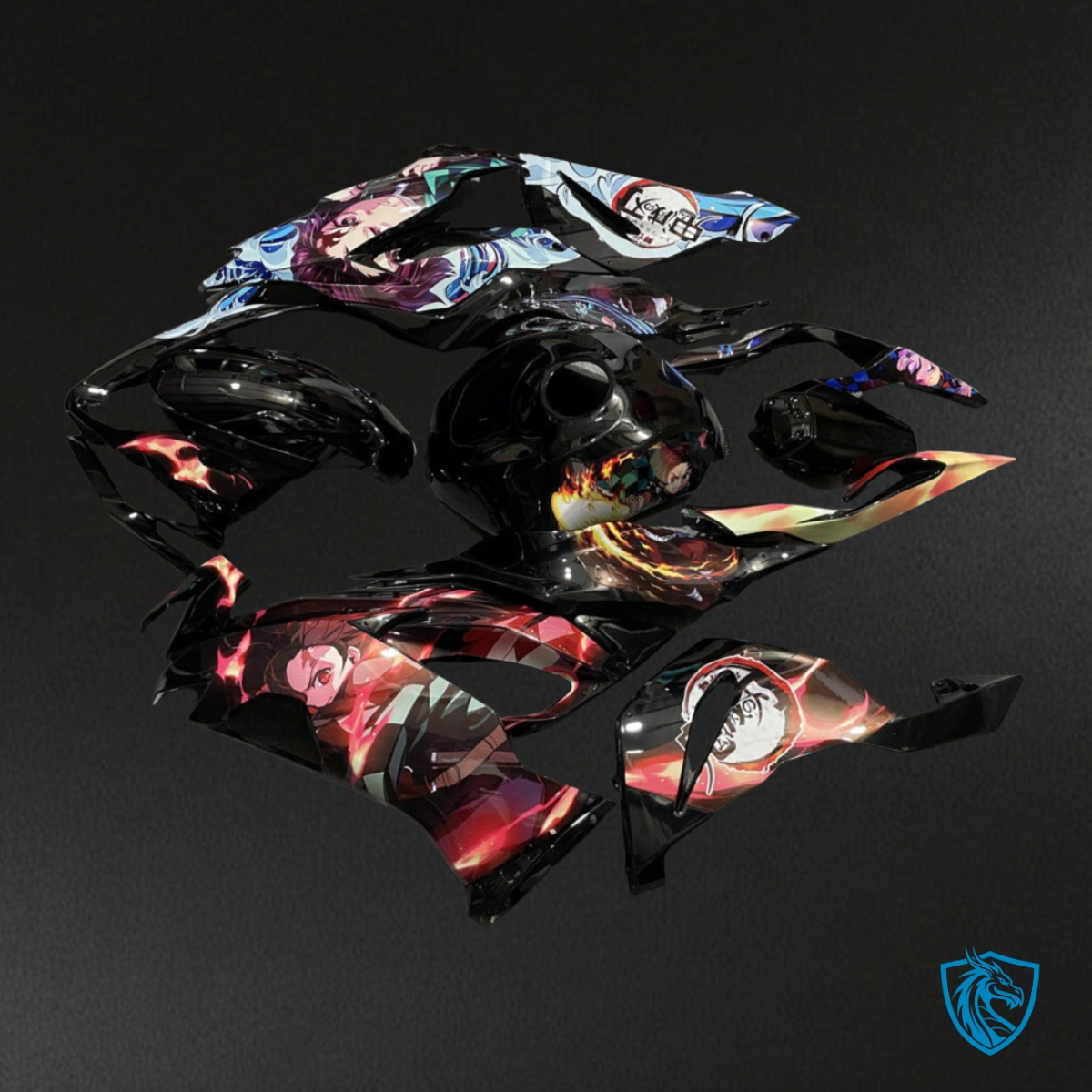 Kawasaki ZX6R (2019-2023) Multicolor Demon Slayer Fairing Kit - Aftermarket ABS Bodywork