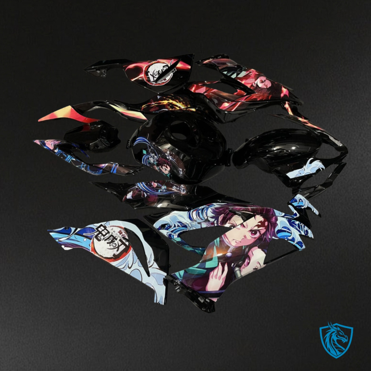 Kawasaki ZX6R (2019-2023) Multicolor Demon Slayer Fairing Kit - Aftermarket ABS Bodywork