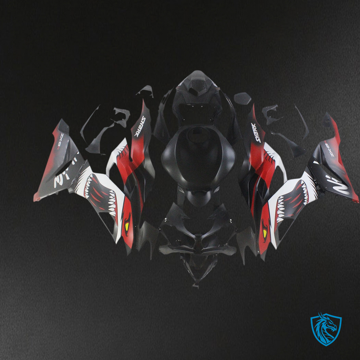 Kawasaki ZX6R (2019-2023) Matte Black & Red - Fairing Kit