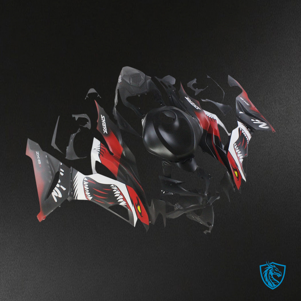 Kawasaki ZX6R (2019-2023) Matte Black & Red - Fairing Kit