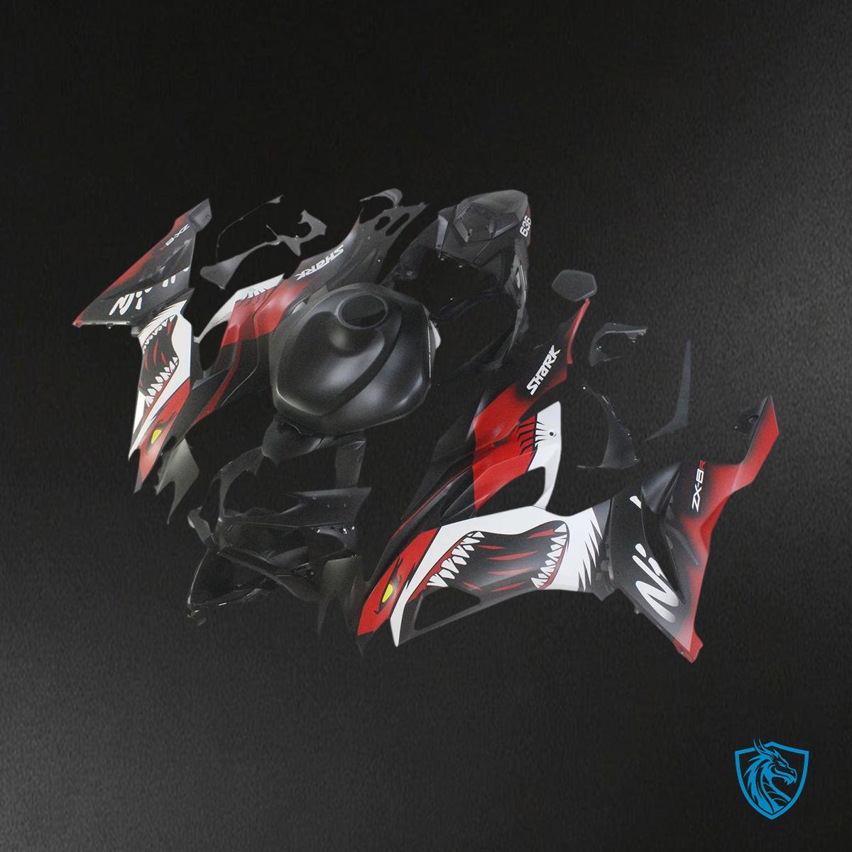 Kawasaki ZX6R (2019-2023) Matte Black & Red - Fairing Kit