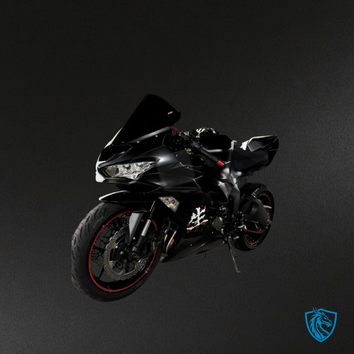 Kawasaki ZX6R (2019-2023) Matte Black & White Split - MERGEment Motorcycle Fairings Kit