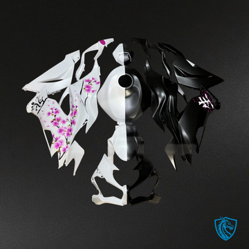 Kawasaki ZX6R (2019-2023) Matte Black, White & Pink Cherry Fairing Kit | ABS Bodywork