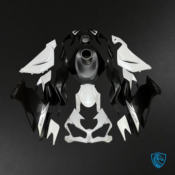 Kawasaki ZX6R (2019-2023) Matte Black & White - Replacement Motorcycle Fairings Kit
