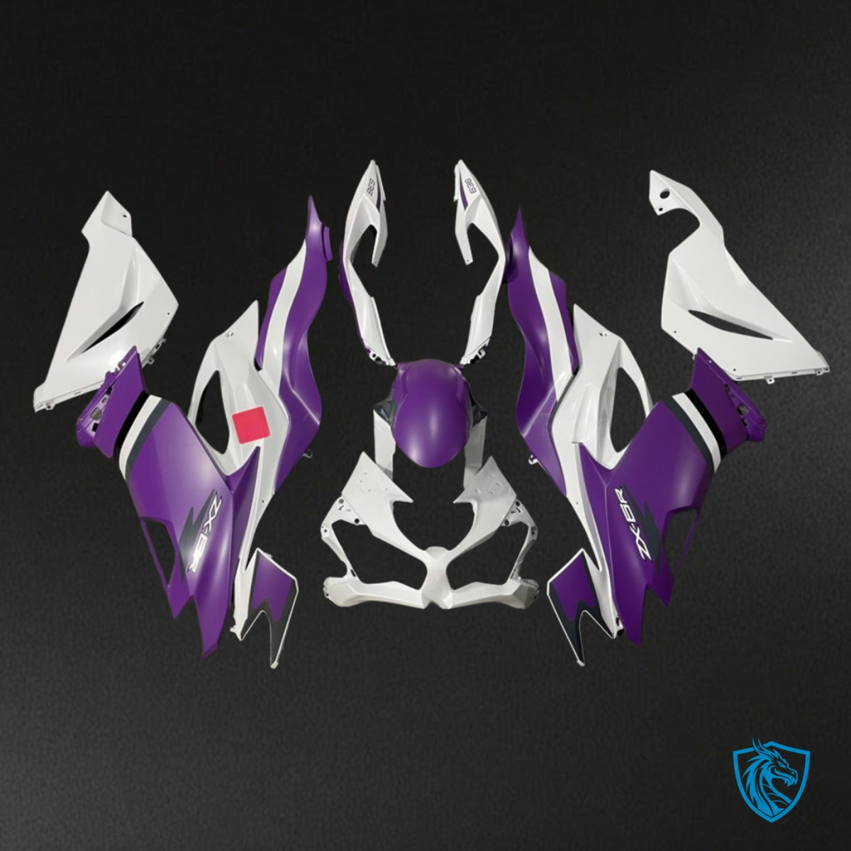 Kawasaki ZX6R (2019-2023) Matte Purple & White - Custom ABS Fairing Kit