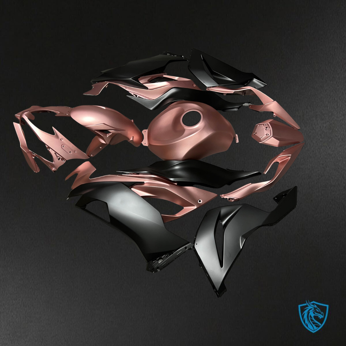 Kawasaki ZX6R (2019-2023) Matte Rose Gold & Black ABS Bodywork - Fairings Kit