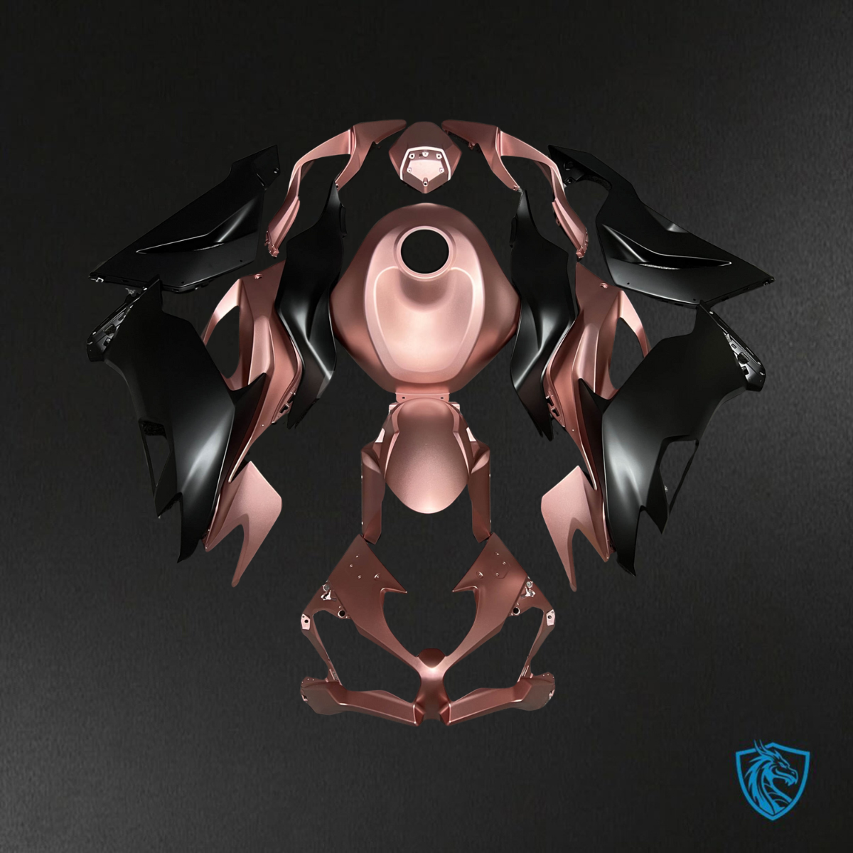Kawasaki ZX6R (2019-2023) Matte Rose Gold & Black ABS Bodywork - Fairings Kit