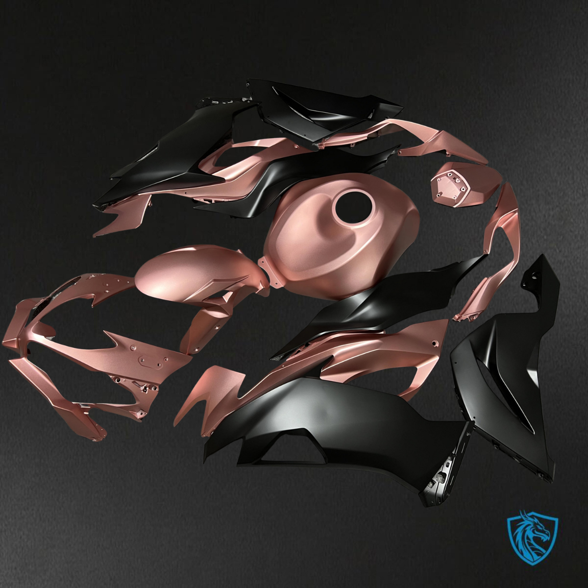 Kawasaki ZX6R (2019-2023) Matte Rose Gold & Black ABS Bodywork - Fairings Kit