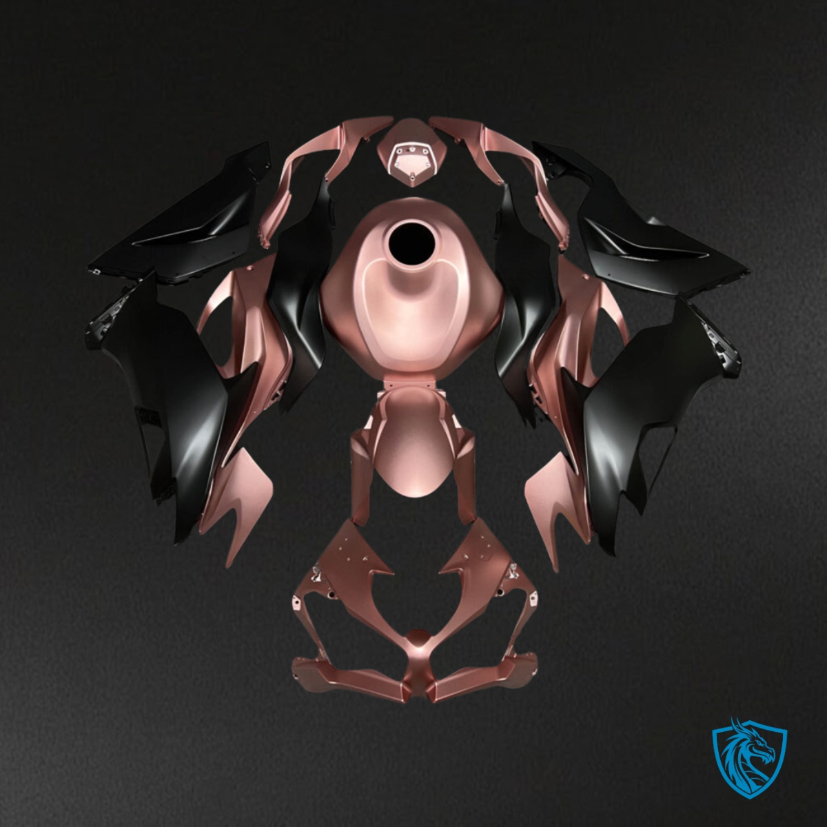 Kawasaki ZX6R (2019-2023) Matte Rose Gold & Black Fairing Kit - Aftermarket ABS Bodywork