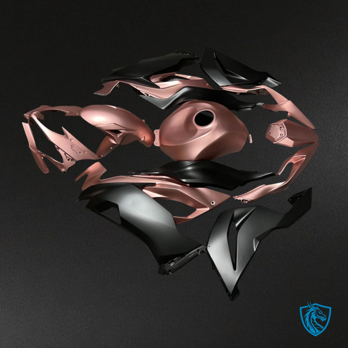 Kawasaki ZX6R (2019-2023) Matte Rose Gold & Black Fairing Kit - Aftermarket ABS Bodywork
