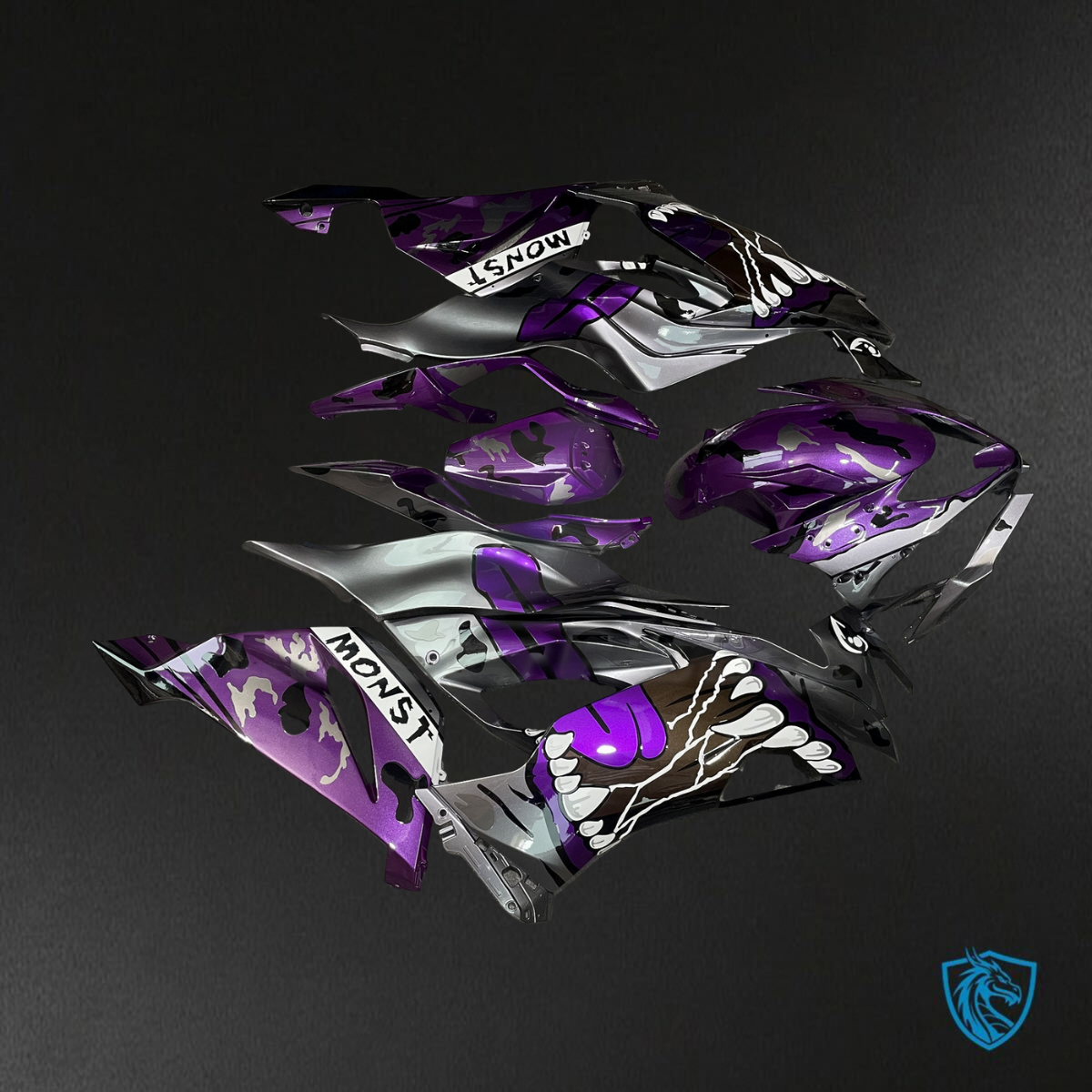 Kawasaki ZX6R (2019-2023) Midnight Purple Monster ABS Bodywork - Fairings Kit