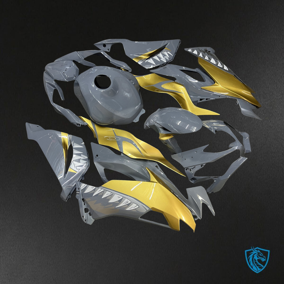 Kawasaki ZX6R (2019-2023) Nardo Gray & Gold - Custom ABS Fairing Kit