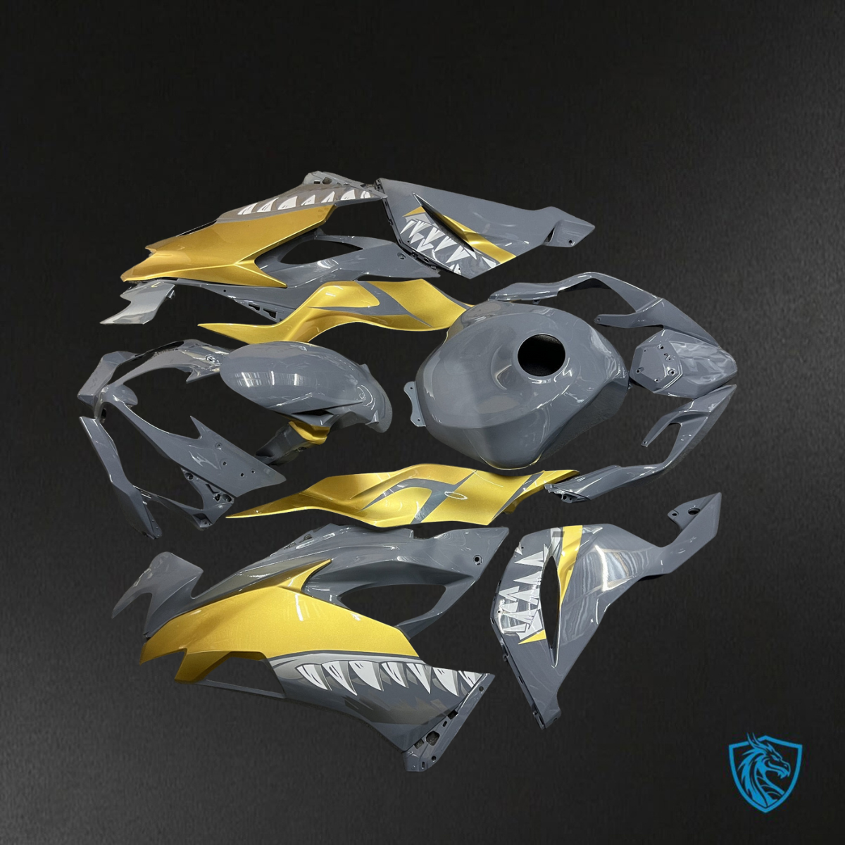 Kawasaki ZX6R (2019-2023) Nardo Gray & Gold - Custom ABS Fairing Kit