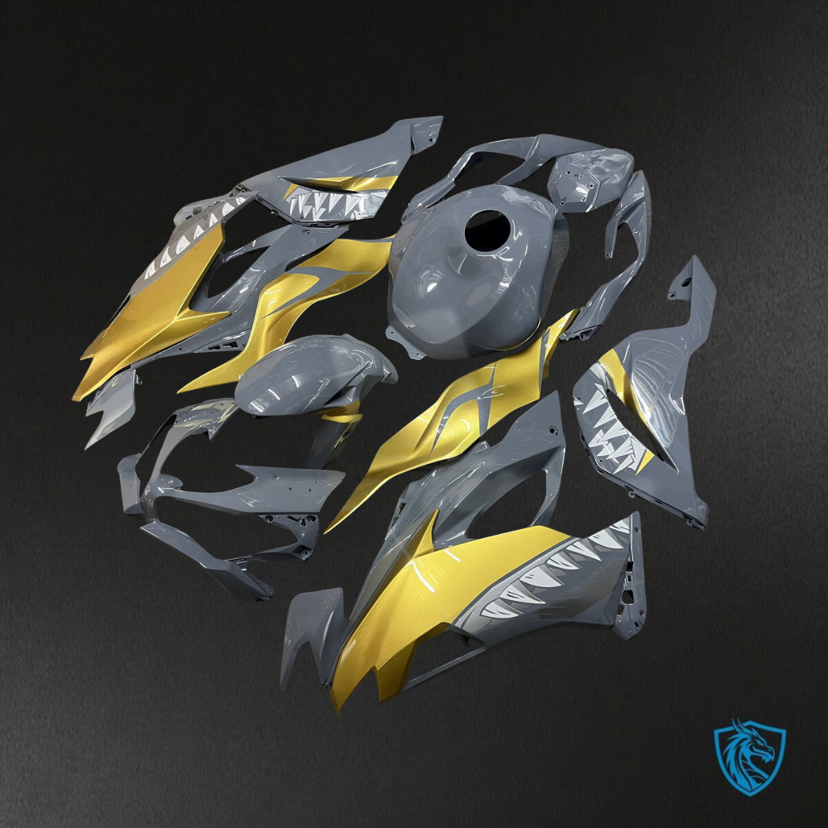 Kawasaki ZX6R (2019-2023) Nardo Gray & Gold - Custom ABS Fairing Kit