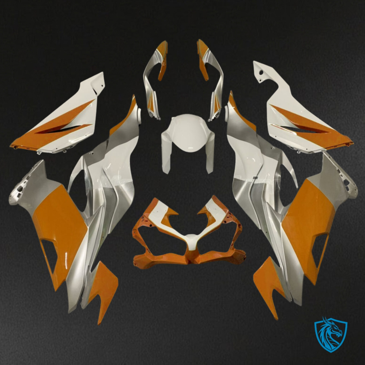 Kawasaki ZX6R (2019-2023) Orange, White & Silver Fairing Kit | ABS Bodywork