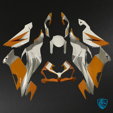 Kawasaki ZX6R (2019-2023) Orange, White & Silver Fairing Kit | ABS Bodywork