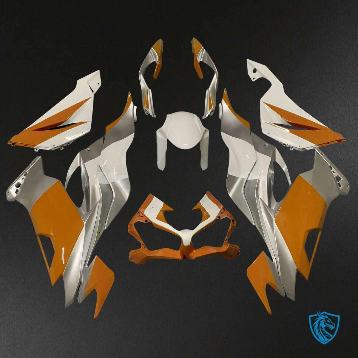 Kawasaki ZX6R (2019-2023) Orange, White & Silver ABS Bodywork - Fairings Kit