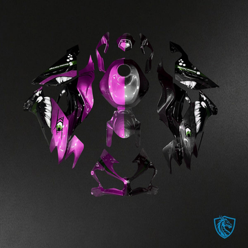 Kawasaki ZX6R (2019-2023) Purple & Black Shark Split Fairings Kit - Aftermarket ABS Bodywork