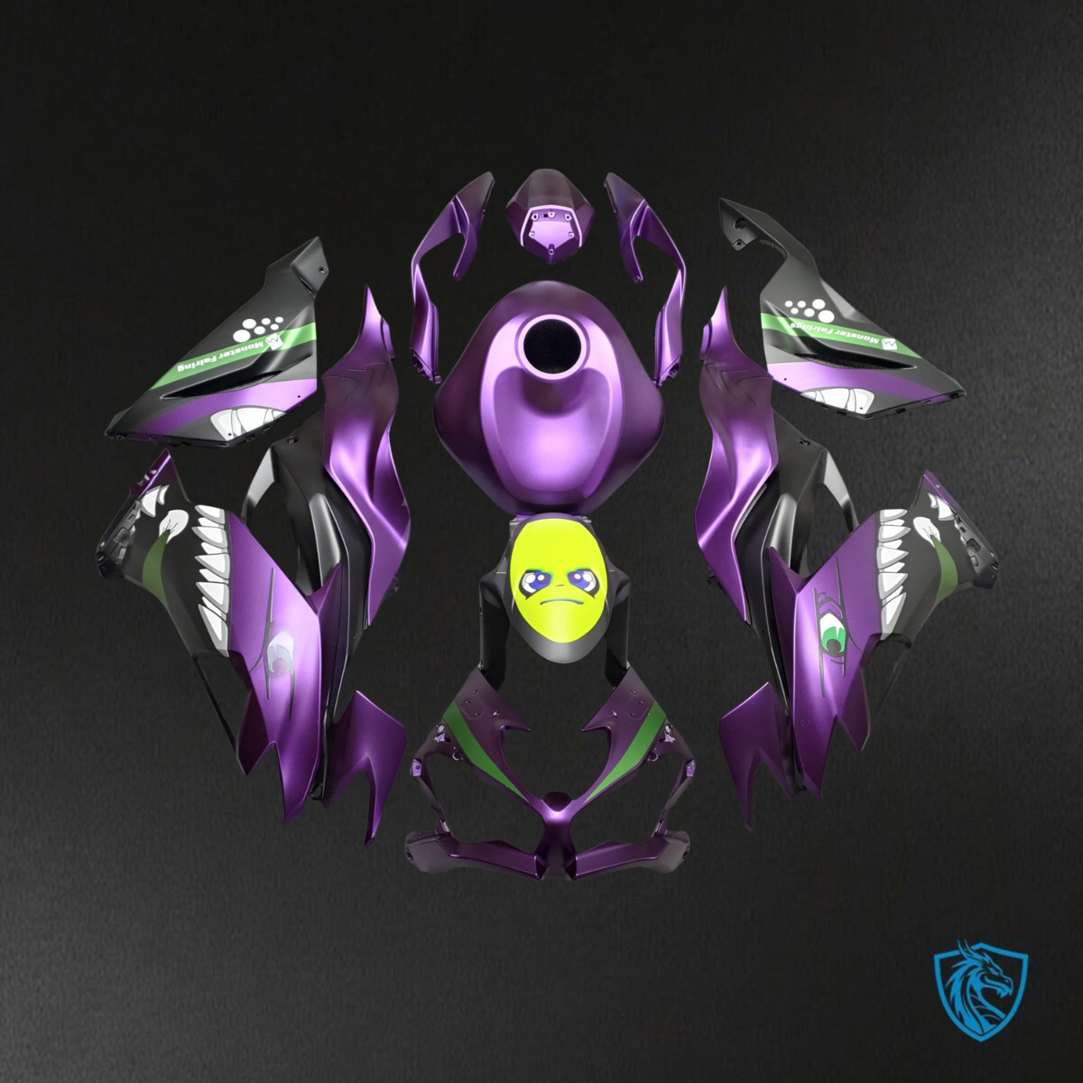 Kawasaki ZX6R (2019-2023) Purple Rossi Shark - Replacement Motorcycle Fairings Kit