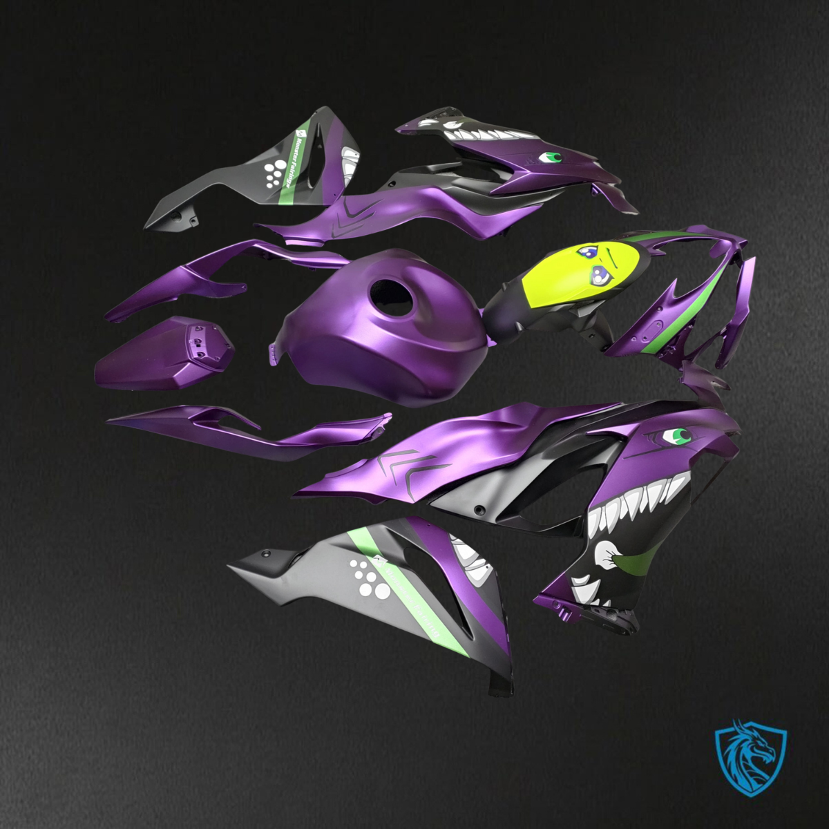 Kawasaki ZX6R (2019-2023) Purple Rossi Shark - Replacement Motorcycle Fairings Kit