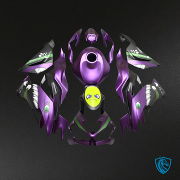 Kawasaki ZX6R (2019-2023) Purple & Black Shark - MERGEment Motorcycle Fairings Kit