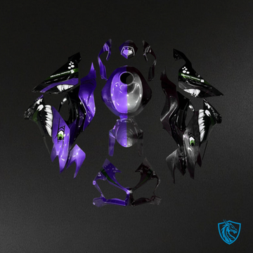 Kawasaki ZX6R (2019-2023) Purple & Black Shark Split Fairing Kit | ABS Bodywork